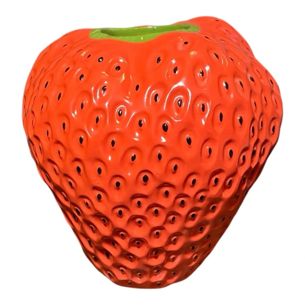 Vibrant Strawberry Shaped Vase 7.5